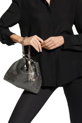 Callie Diamond Motif Suede Clutch Bag